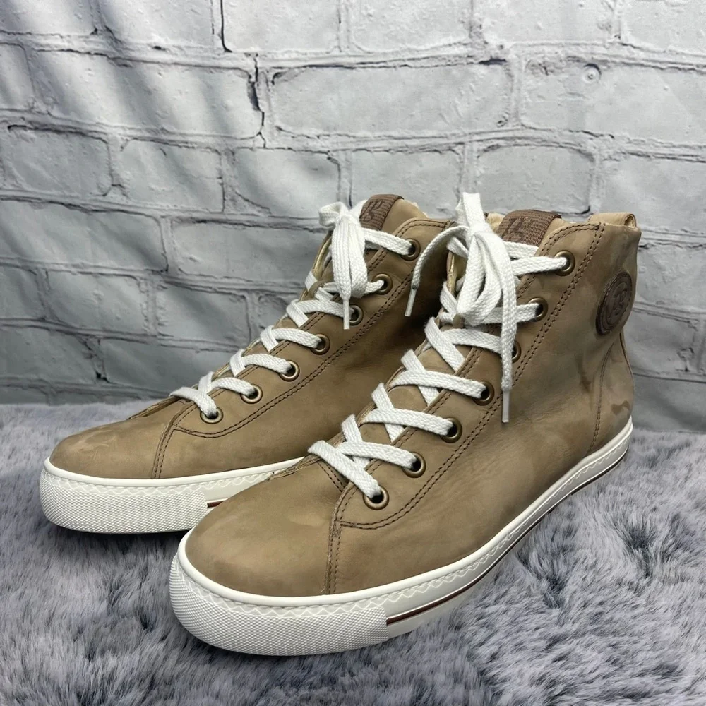 𝅺NEW Paul Green Kara Alpaca Fango Nubuck High Top Sneakers Size 11.5